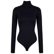 Falke Timeless Cotton Turtle-Neck String Bodysuit  - Black