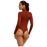 Falke Timeless Cotton Turtle-Neck String Bodysuit  - Mink Brown