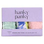 Hanky Panky Signature Lace 3 Pack Original Rise Thong - Low Tide Blue/Bliss Pink