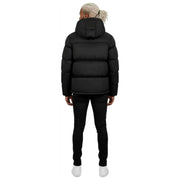 Helvetica Mountain Pioneers Middle Block Hooded Down Jacket - Black