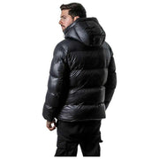 Helvetica Mountain Pioneers Silver 2 Hooded Down Jacket - Black