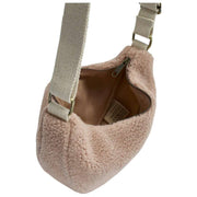 Hindbag Andrea Teddy Half Moon Bag - Powder Pink