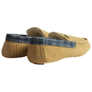 Hunter Moccasin Tartan Collar Slipper - Natural Beige