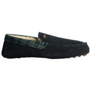Hunter Moccasin Tartan Collar Slipper - Navy