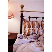 Jessica Russell Flint Little Leopards Silk Pillowcase - White/Brown