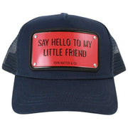 John Hatter Say Hello To My Little Friend Aluminium Trucker Hat - Navy/Red