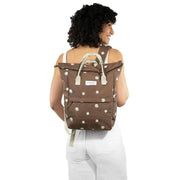 Kind Bag London Hackney Embroidered Medium Backpack - Cocoa Brown Daisy