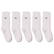 Lacoste Long Cotton 5 Pack Socks - White