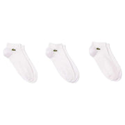 Lacoste Monochrome Sport 3 Pack Trainer Socks - White