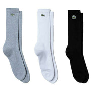 Lacoste Sports High Cut 3 Pack Socks - Grey/White/Navy