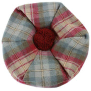 Locharron of Scotland Auld Scotland Tartan Brushed Wool Tam - Burgundy/Beige/Grey