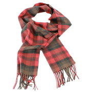 Locharron of Scotland Bowhill Kerr Weathered Lambswool Tartan Scarf - Red/Brown