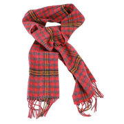 Locharron of Scotland Bowhill Red Red Rose Lambswool Tartan Scarf - Red/Yellow/Grey