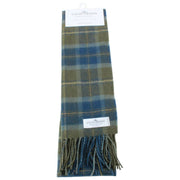 Locharron of Scotland Bowhill Scottish Borderland Lambswool Scarf - Olive Green/Navy