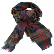 Locharron of Scotland Brock Logan Modern Luxury Scarf - Navy/Olive Green/Red