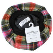 Locharron of Scotland Bruce of Kinnaird Ancient Lambswool Tam - Pink/Orange/Green