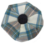 Locharron of Scotland Stewart Dress Tartan Brushed Wool Tam - Blue/White/Brown