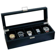 Maison Scarlett Jean 5 Slot PU Watch Box - Black