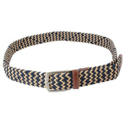 Miguel Bellido Elastic Woven Belt - Navy Blue/Beige