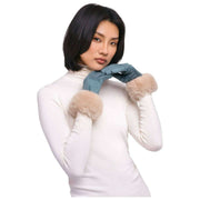 Powder Bettina Faux Suede Gloves - Denim Blue