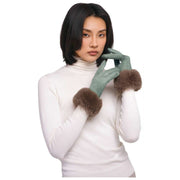 Powder Bettina Faux Suede Gloves - Ice Blue