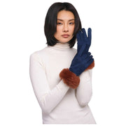 Powder Bettina Faux Suede Gloves - Navy