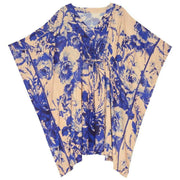 Powder China Blooms Beach Cover Up - Blue