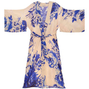 Powder China Blooms Kimono Gown - Blue