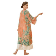 Powder Floral Jungle Kimono Gown - Petal Orange