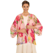 Powder Floral Study Kimono Jacket - Petal Pink