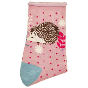 Powder Hedgehog Hunting in Leaves Ankle Socks - Petal Pink