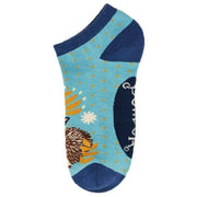 Powder Hedgehog Hunting in Leaves Trainer Socks - Ice Blue