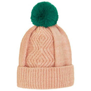 Powder Ingrid Bobble Hat - Petal Pink/Green