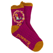 Powder Letter L Ankle Socks - Berry Red