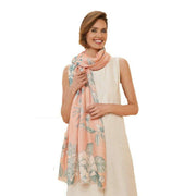 Powder Printed Floral Jungle Scarf  - Petal Peach