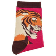 Powder Thrill of the Tiger Ankle Socks - Fuchsia Pink