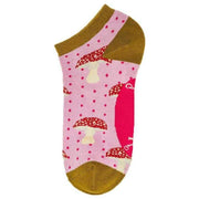 Powder Tiny Toadstools Trainer Socks - Pink