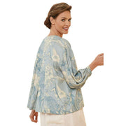 Powder Toile Puff Sleeve Jacket - Denim Blue