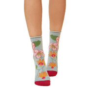 Powder Tropical Flora Ankle Socks - Ice Blue