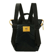 Roka Bantry B Small All Black Recycled Nylon Backpack - Black/Corn Yellow