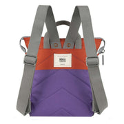 Roka Bantry B Small Creative Waste Two Tone Recycled Canvas Backpack - Imperial Purple/Orange Rooibos