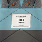 Roka Bantry B Small Creative Waste Two Tone Recycled Nylon Backpack - Graphite Grey/Spearmint Blue