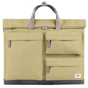 Roka Blackfriars M Large Recycled Canvas Messenger Bag - Khaki Brown