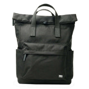 Roka Canfield B Medium All Black Recycled Canvas Backpack - Ash Black