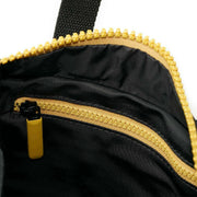 Roka Canfield B Medium All Black Recycled Nylon Backpack - Black/Corn Yellow