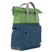 Roka Canfield B Medium Creative Waste Two Tone Recycled Canvas Backpack - Deep Blue/Foliage Green