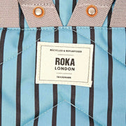 Roka Canfield B Medium Recycled Canvas Backpack - Blue Stripe