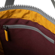 Roka Canfield B Medium Yellow Label Recycled Canvas Backpack - Zinfandel Maroon