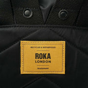 Roka Canfield B Small All Black Recycled Nylon Backpack - Black/Corn Yellow