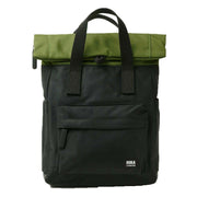 Roka Canfield B Small Creative Waste Two Tone Recycled Nylon Backpack - Black/Avocado Green